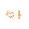 Stainless Steel Toggle Clasps, Golden, Heart, clasps: 18x19mm, bar: 23.5x7mm