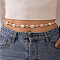 Summer Beach Dyed Synthetic Turquoise Starfish & Natural Cowrie Shell Beaded Belly Chains, with Alloy Beads, White, 1130mm