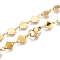 304 Stainless Steel Link Chain Necklaces, with Lobster Claw Clasp, Rhombus, Golden, 16.49 inch(41.9cm)
