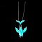 Luminous Glow in the Dark Alloy Whale Pendant Necklaces, with Stainless Steel Curb Chain, Cyan, 27.56 inch(70cm)