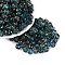 Picasso Transparent Glass Beads, Pumpkin, Dark Cyan, 8.5~9mm, Hole: 0.9~1.2mm, About 750pcs/pound