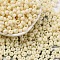 Baking Paint Glass Seed Beads, Round Hole, Rondelle, Grade A, Light Goldenrod Yellow, 5~6x3.5~4mm, Hole: 1.6~1.8mm, about 3000pcs/pound