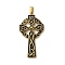 304 Stainless Steel Enamel Pendants, Cross with Trinity Knot Charm, PVD Vacuum Plating, Golden, 64x30x5mm, Hole: 6.8x3.7mm
