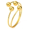 Brass Cuff Bangles for Women, Lead Free & Cadmium Free, Round Balls, Golden, Inner Diameter: 2-3/8 inch(6.1cm)