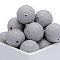 Round Silicone Beads, Light Grey, 15mm