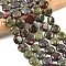 Natural Dragon Blood Jasper Beads Strands, Flat Round, 15~15.5x6mm, Hole: 0.8~1mm, about 26pcs/strand, 15.55~15.71 inch(39.5~39.9cm)