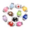 Resin Rhinestone Beads, Candy, with Brass Findings, Star, 16x11.5~12mm, Hole: 2.2mm