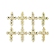 Real 18K Gold Plated Brass Micro Pave Cubic Zirconia Pendants, with Glass, Cross, Mixed Color, 40x28.5x3mm, Hole: 3.2x3.7mm