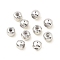 Brass Beads, Round, with Rubber Inside, Cadmium Free & Nickel Free & Lead Free, Real Platinum Plated, 2.5x3mm, Hole: 0.8mm