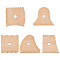 5Pcs 5 Style Ceramic Clay Craft Wood Modeling Tools Set, Peru, 7.9x7.6~9.7x0.5cm, Hole: 10.5x12mm, 1pc/style