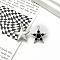 Alloy Pendants, with Resin Rhinestone, Star, Jet, 19x17mm