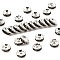 Brass Grade A Rhinestone Spacer Beads, Silver Color Plated, Nickel Free, Rondelle, Black Diamond, 6x3mm, Hole: 1mm