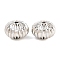 Brass Beads, Corrugated Rondelle, Rack Plating, Long-Lasting Plated, Lead Free & Cadmium Free, Platinum, 12x8.5mm, Hole: 2.3mm