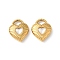 304 Stainless Steel Pendants, Heart, with Resin, Ion Plating(IP), Real 18K Gold Plated, 17.5x15x5mm, Hole: 5.5x3.5mm
