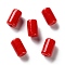 Handmade Lampwork Beads, Column, Red, 15~15.5x9~9.5x9~9.5mm, Hole: 1.6~1.8mm