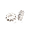 Brass Micro Pave Clear Cubic Zirconia Beads, Rack Plating, Long-Lasting Plated, Lead Free & Cadmium Free, Flat Round, Silver, 6.5x2mm, Hole: 2.5mm