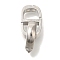 Brass Fold Over Clasps, Oval, Platinum, 25mm, Oval: 15x9x3.5mm, hole: 6.5x5mm, clasp: 14x11x4mm, hole: 1.6mm