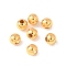 Brass Beads, Round, Rack Plating, Long-Lasting Plated, Cadmium Free & Lead Free, Real 24K Gold Plated, 4mm, Hole: 1.4mm