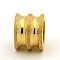 201 Stainless Steel Textured Beads, Large Hole Column Grooved Beads, Ion Plating (IP), Golden, 8x10mm, Hole: 6mm