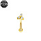 G23 Titanium Alloy Pave Clear Cubic Zirconia Eyebrow Rings, Golden, Triangle, 8mm