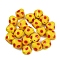Handmade Lampwork Beads, Bicone with Polka Dot, Gold, 12.5~13x11mm, Hole: 1.8mm