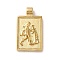 304 Stainless Steel Pendants, Rectangle with Constellations, Real 14K Gold Plated, Aquarius, 25x14x2mm, Hole: 2mm