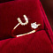 Brass Micro Pave Cubic Zirconia Cuff Rings, Letter U, 12x8mm