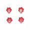 Spray Paint ABS Plastic Imitation Pearl Beads, Flower, Crimson, 10x11x8.5mm, Hole: 1.4mm