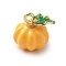 Alloy Enamel Pendants, Vegetable Charms, Golden, Pumpkin, 12x12x11mm, Hole: 1.5mm