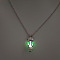 Alloy with Luminous Resin Bead Inside Pendant Necklaces for Women Men, Platinum, Owl, 17.72 inch(45cm)