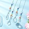 Glass Window Hanging Suncatchers, with 304 Stainless Steel Cable Chains for Outdoor & Garden Decor, Mixed Shapes, 267~294mm