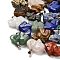Natural & Synthetic Mixed Gemstone Pendants, with 201 Stainless Steel Finding, Elephant, Mixed Dyed and Undyed, 19x22x10mm, Hole: 4x8mm