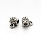 Tibetan Style Alloy Barrel Carved Flower Bail Beads, Cadmium Free & Lead Free Tube Bails, Loop Bails, Antique Silver, 8x6x5mm, Hole: 1mm, Inner Diameter: 2mm