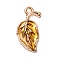Alloy Enamel Pendants, Leaf, Golden, Dark Orange, 19.5x9.5x2.2mm, Hole: 1.5mm