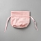 Velvet Candy Storage Drawstring Bags, with Ribbon, Rectangle, Pink, 16x14x0.2cm