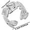 Non-Tarnish Minimalist 304 Stainless Steel Leaf Cuff Open Rings Unisex Simple