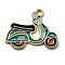 Alloy Enamel Pendant, Electrocar, Golden, 18.5x23x1.5mm, Hole: 1.6mm