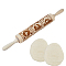 Wood Decorative Pattern Rolling Pin, Kitchen Tool, BurlyWood, 417x49mm