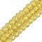 Handmade Foil Lampwork Beads Strands, Rondelle, Yellow, 10.5x8.5mm, Hole: 1mm, about 40pcs/strand, 12.99''(33cm)