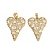 Brass Micro Pave Clear Cubic Zirconia Pendants, with Enamel, Leopard Print Heart Charm, Golden, 26.5x19.5x4mm, Hole: 3.5x2.5mm