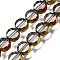 Electroplated Transparent Glass Beads Strands, Flat Round, Faceted, Colorful, 8x4mm, Hole: 1mm, about 54pcs/strand, 15.75''(40cm)