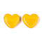 Handmade Lampwork Beads, Heart, Gold, 18.5~19.5x19.5~20x6.5~7.5mm, Hole: 1.2~1.6mm