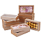 Cardboard Drawer Gift Storage Boxes with Clear Cover, Rectangle, BurlyWood, Finished Product: 16.2x9.2x3.2cm