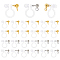 28Pcs 2 Colors 201 Stainless Steel Clip-on Earring Settings, with Plastic, Golden & Stainless Steel Color, 11x10.5x3mm, Hole: 1.6mm, 28pcs/set