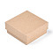 Cardboard Jewelry Set Box, for Ring, Earring, Necklace, with Sponge Inside, Square, Tan, 7.6x7.6x3.2cm, Inner Size: 6.9x6.9cm, 
Without Lid Box: 7.2x7.2x3.1cm