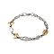 201 Stainless Steel Oval & Horse Eye Link Chain Bracelets, with 304 Stainless Steel Clasps, Golden & Stainless Steel Color, 8-1/2 inch(21.6cm)
