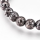 Braccialetti di perle intrecciate in pietra lavica naturale elettrolitica BJEW-O162-H-3