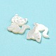 Charms de gato con concha blanca de mar natural SHEL-D079-04-3