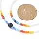 Collier de perles de graines de verre et bracelet de perles tressées SJEW-JS01283-01-4
