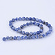 Perles de jaspe tache bleue naturelle X-G-Q462-6mm-06-2